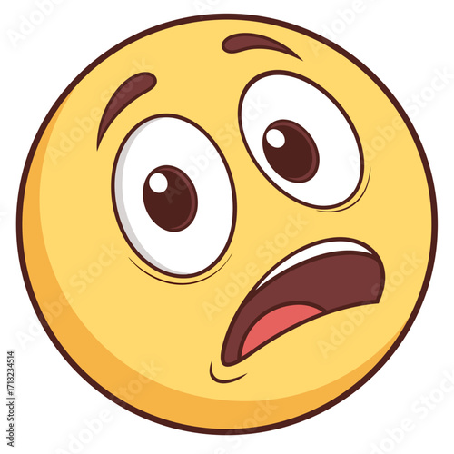 Worried emoji with furrowed brow and open mouth