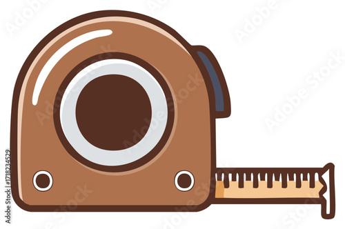Cartoon Tape Measure with Extended Measuring Tape and Markings