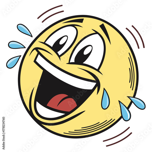 Emoji face with tears of joy is laughing out loud