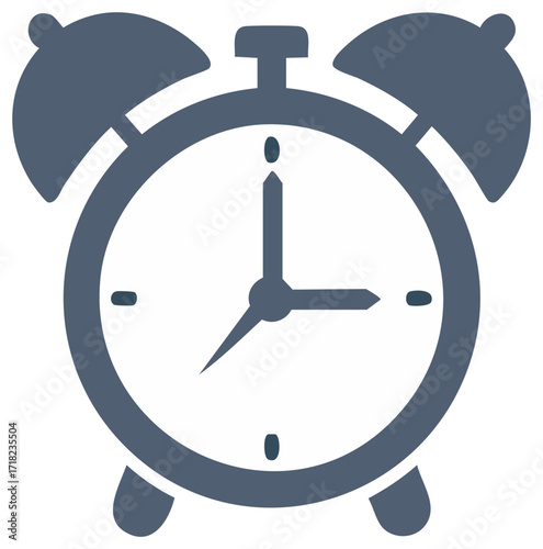 Alarm Clock Icon Illustration for Punctuality, Wake Up, Time Management, and Timeliness