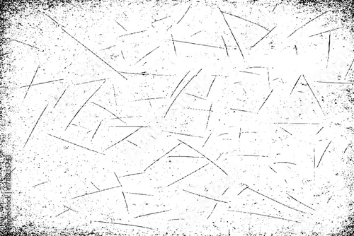 Black grunge dust texture with scratches and distressed noise effect on white background vector illustration.