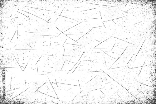 Black grunge dust texture with scratches and distressed noise effect on white background vector illustration.