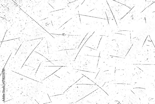 Black grunge dust texture with scratches and distressed noise effect on white background vector illustration.