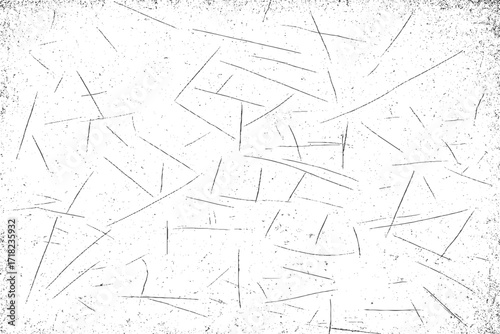 Black grunge dust texture with scratches and distressed noise effect on white background vector illustration.