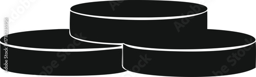 black top podium isolated on white