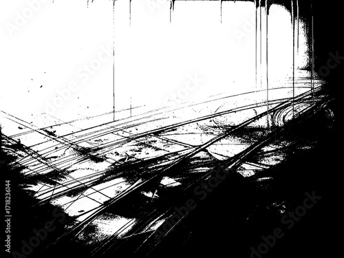 Black grunge dust texture with scratches and distressed noise effect on white background vector illustration.
