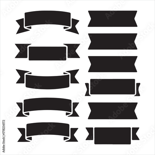 A vector illustration set of vintage gold ribbons, banners, and scrolls