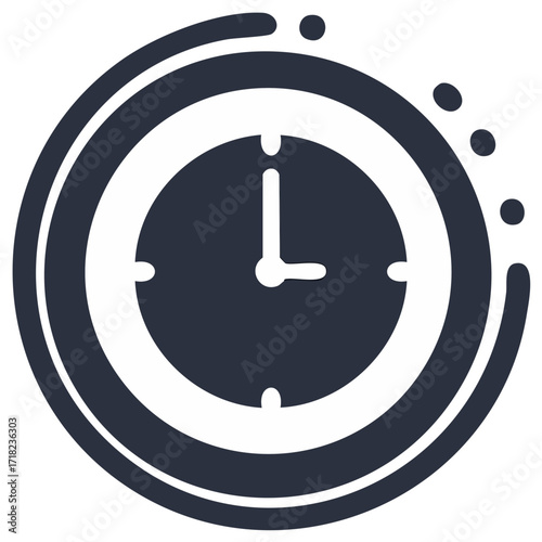Stylized Illustration of a Clock Icon for Time and Punctuality Concept
