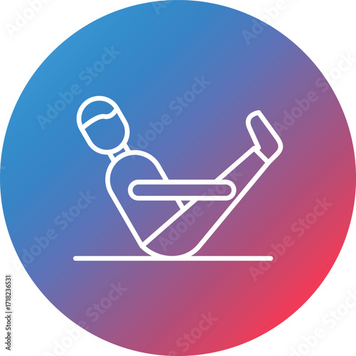 Boat Pose Line Gradient Circle Background Icon