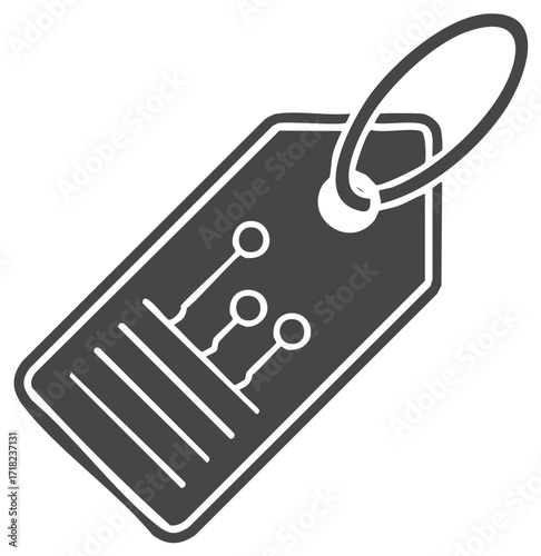 Price Tag with Technology Lines Circuit Design Element Retail and Commerce Shopping Label Tag Template