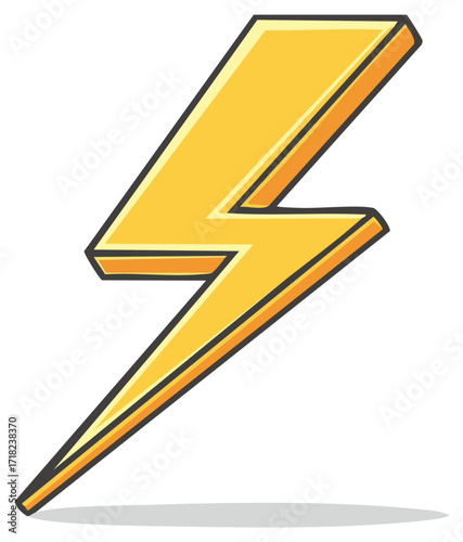 Dynamic 3D style yellow lightning bolt graphic for energy and speed concepts