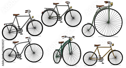 Vintage and modern bicycles collection featuring classic designs and unique s…