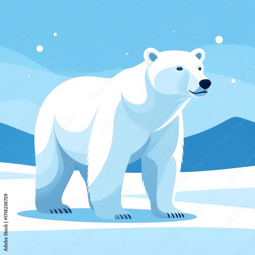 Fototapeta premium Polar bear on icy landscape