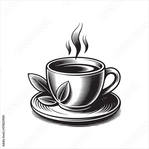 Cup of coffee and tea icon with steam vector illustration