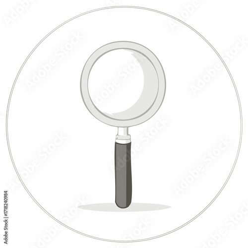 Illustration of a Magnifying Glass: Search, Find, and Explore the Unknown