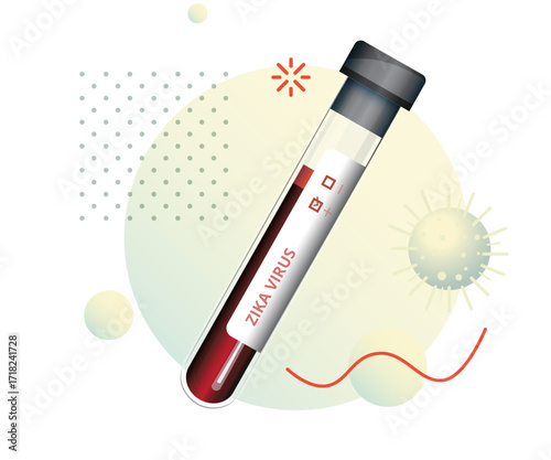 Blood Sample Taken for Zika Virus Test  - Stock Illustration