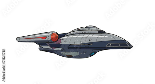 Futuristic spacecraft design with detailed sci-fi elements