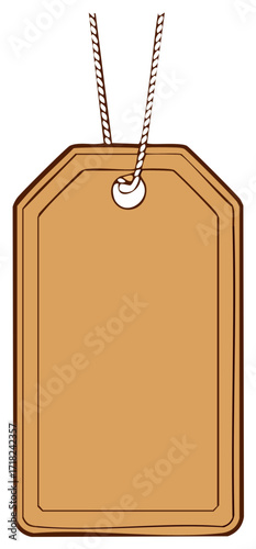 Blank Brown Paper Price Tag with Cord for Price Labeling and Promotion Display
