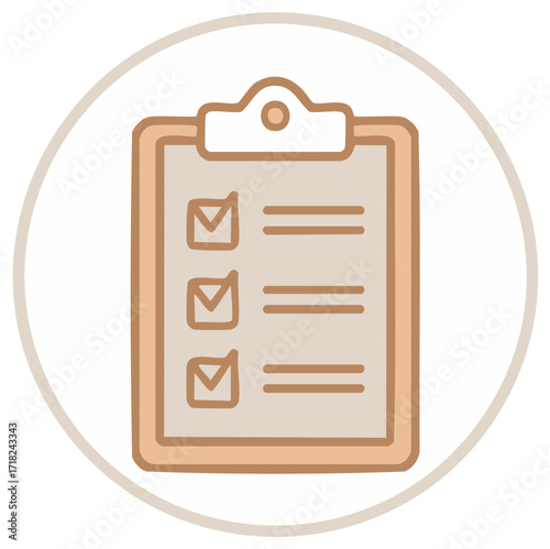 Doodle Clipboard with Checkmarks and List Icons