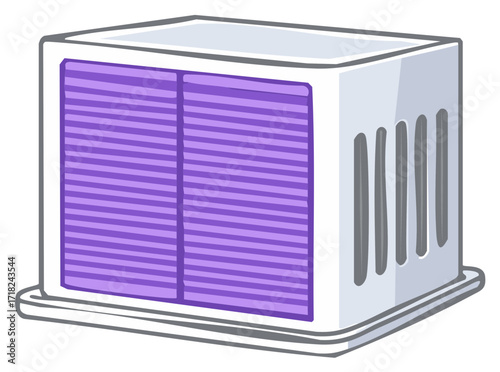 Cartoon illustration of a modern air conditioning unit