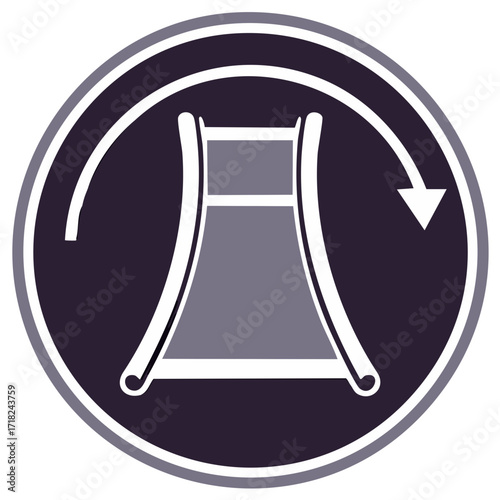Ancient scroll manuscript with circular refresh arrow vector icon for history and documents