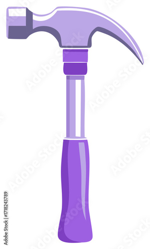 Purple hammer illustration for construction or repair work
