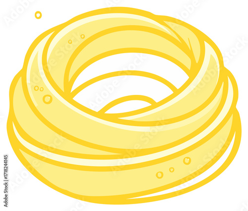 A simple cartoon illustration of a fresh Italian pasta noodle nest