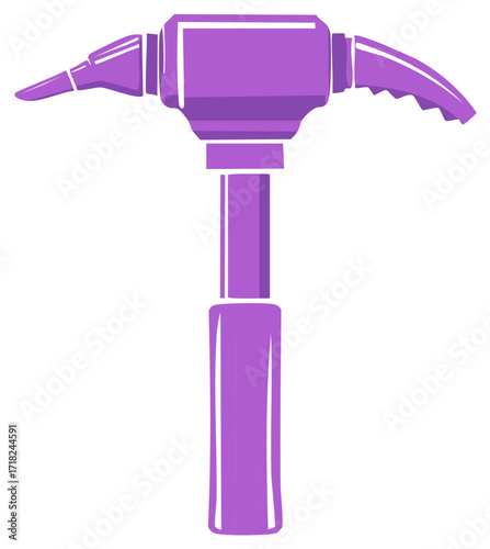 Vibrant purple pickaxe illustration, a sturdy and versatile tool graphic for mining, construction, or ice climbing adventures.