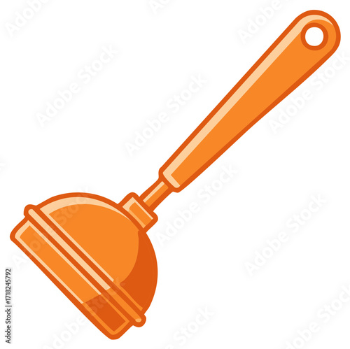 Bright Orange Plunger Tool for Plumbing and Cleaning Tasks