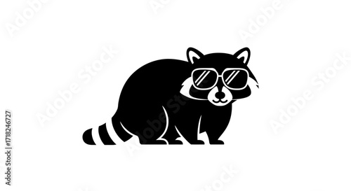 Cool raccoon wearing sunglasses cute animal character for graphic design and more