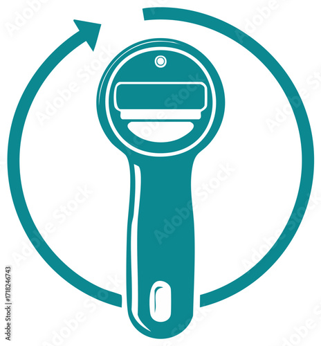 Bottle opener illustration with arrow symbol concept