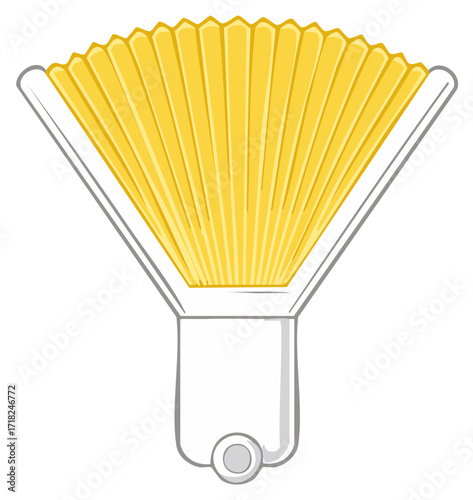 Yellow Accordion or Concertina Musical Instrument with White Handle