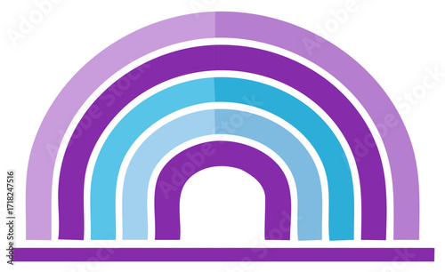 Pastel Rainbow Arches Illustration Serene Pastel Tones Lighthearted Icon