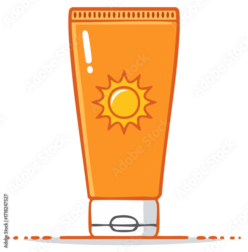 Summer Sunscreen Tube Protection  Skincare Sunblock Lotion  Illustration