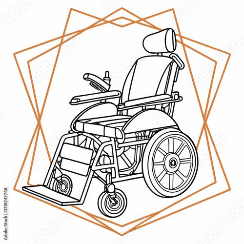 Illustration of an electric wheelchair