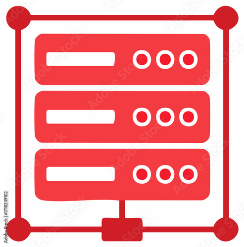 Network servers hosting platform infrastructure in server rack, cloud computing and datacenter system