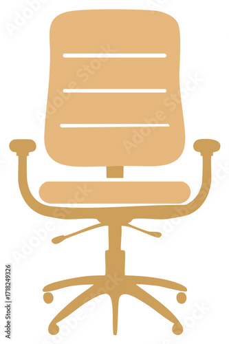 Tan Office Chair Illustration Simple Modern Ergonomic Seating Vector