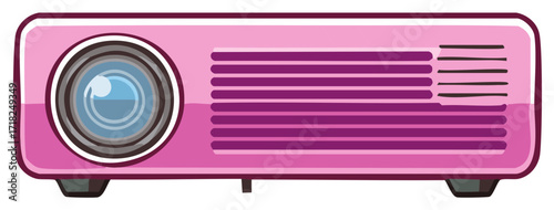 Cute Pink Digital Projector Vector Graphic for Movie Night and Presentations