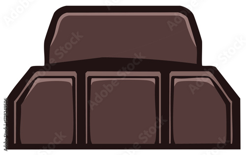 Dark Chocolate Bar with Segments Delicious Treat Sweet Snack Dessert Unwrapped