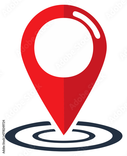 Red location pinpoint map marker icon for global navigation and travel destination