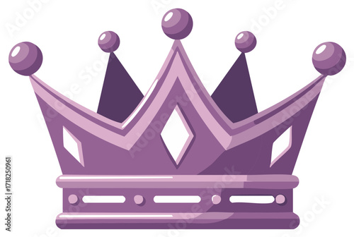 Illustration of a regal purple crown adorned with jewels and a pointed apex