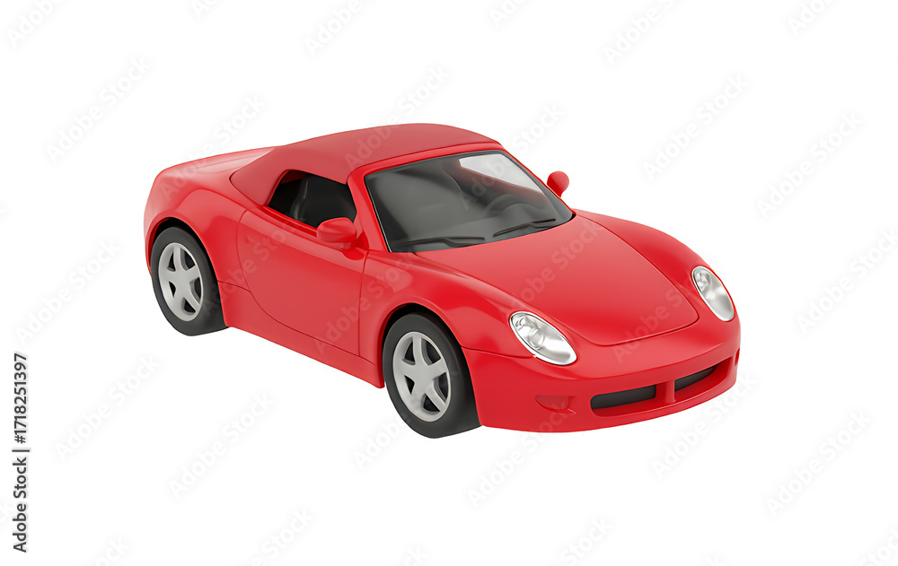 Obraz premium Red convertible sports car, isolated on transparent background