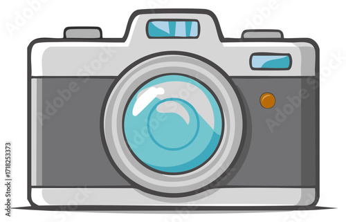 Retro Cartoon Camera Illustration Classic Photography Device Equipment Graphic