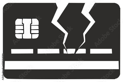 Icon of a credit card broken in half with a visible chip and magnetic stripe