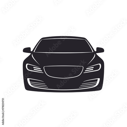 Sleek black car silhouette emphasizing modern automotive design and style