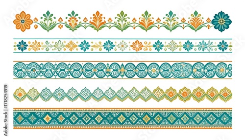 Colorful Decorative Borders for Design.
