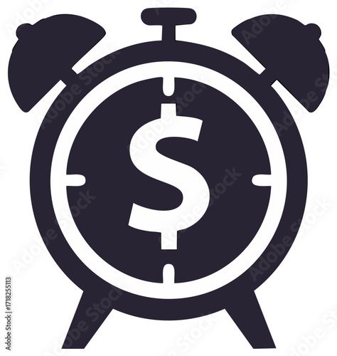 Alarm Clock With Dollar Sign Concept For Financial Time Management And Business Growth