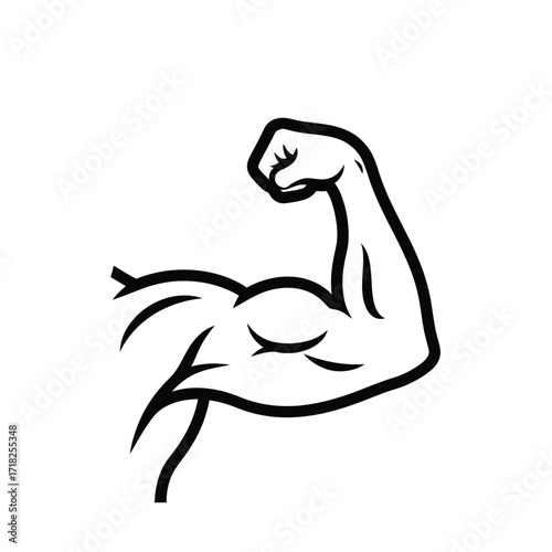 Strong muscular arm illustration depicting physical fitness and power