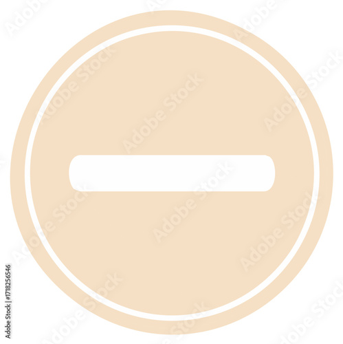 Minimalist beige minus symbol graphic
