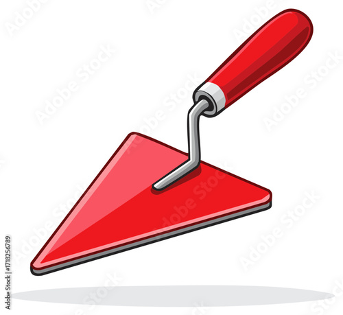 Red Trowel Tool with Metal Handle Construction Bricklaying Gardening Tool